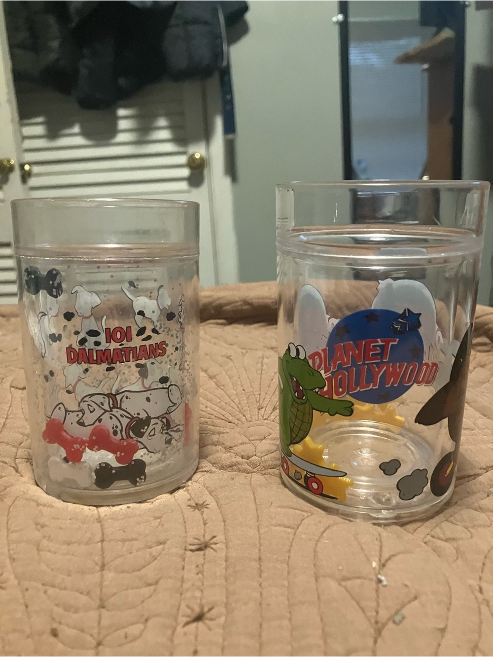Two Branded Double Walled Plastic Glitter Cups